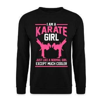 Karate girl gift - Unisex Sweatshirt - black - Front - Alina (178cm) & Michal (187cm)