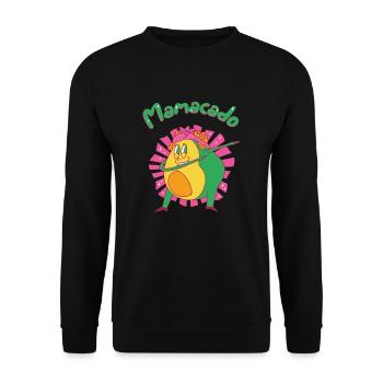 Dubbing Mamacado lustige Avocado Schwanger - Unisex Pullover - Schwarz - Vorne - Alina (178cm) & Michal (187cm)