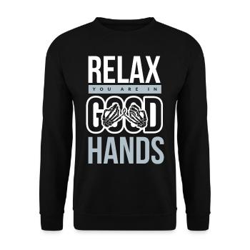 physiotherapy - Unisex Sweatshirt - black - Front - Alina (178cm) & Michal (187cm)