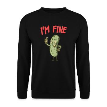 Im Fine niedliche Gurke - Unisex Pullover - Schwarz - Vorne - Alina (178cm) & Michal (187cm)