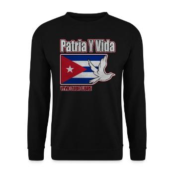 Cuba Flag, Viva Cuba Libre, Patria Y Vida, Cuba - Sweat-shirt Unisexe - noir - Devant - Alina (178cm) & Michal (187cm)