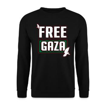 Free Gaza, Free Palestine, Gaza Peace, Palestine - Unisex Sweatshirt - black - Front - Alina (178cm) & Michal (187cm)