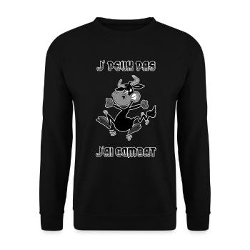 Vaches d'hérens eringer, Je peux pas j'ai combat - Sweat-shirt Unisexe - noir - Devant - Alina (178cm) & Michal (187cm)