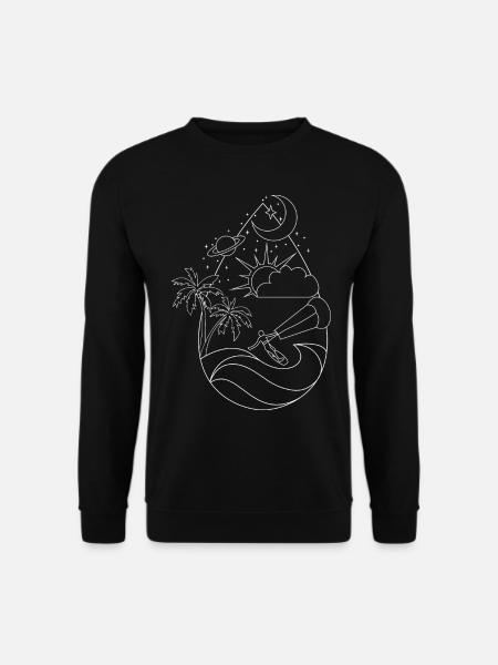 KITE Kiten Surfen Retro Kiteboarding Urlaub - Unisex Pullover - Schwarz