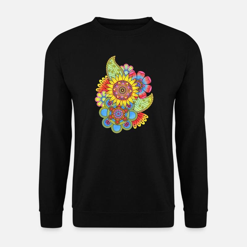 Flowers Mandala - Unisex Sweatshirt - black