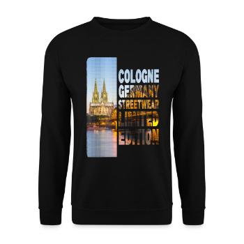 Cologne Allemagne Ville Skyline Accueil Amour - Sweat-shirt Unisexe - noir - Devant - Alina (178cm) & Michal (187cm)