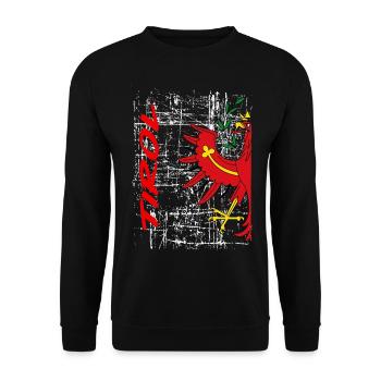 Tirol T-Shirt Tiroler Adler Retro Look - Unisex Pullover - Schwarz - Vorne - Alina (178cm) & Michal (187cm)