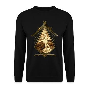 Lyon France Ville Skyline Or Accueil Amour - Sweat-shirt Unisexe - noir - Devant - Alina (178cm) & Michal (187cm)