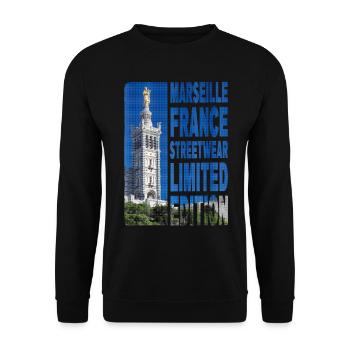 Marseille Frankreich Stadt Skyline Heimat Liebe - Unisex Pullover - Schwarz - Vorne - Alina (178cm) & Michal (187cm)