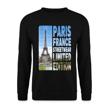 Paris France City Skyline Home Love - Unisex Sweatshirt - black - Front - Alina (178cm) & Michal (187cm)