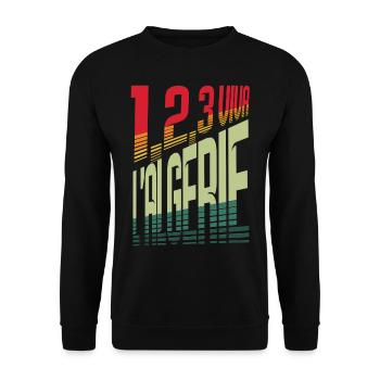 1,2,3 viva Algeria - Unisex Sweatshirt - black - Front - Alina (178cm) & Michal (187cm)