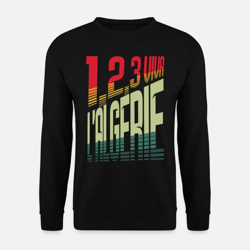 1,2,3 viva Algerien - Unisex Pullover - Schwarz