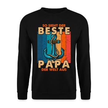 This is what the best dad in the world looks like - Unisex Sweatshirt - black - Front - Alina (178cm) & Michal (187cm)