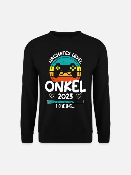 Nächstes Level Onkel 2023 Loading Schwangerschaft - Unisex Pullover - Schwarz