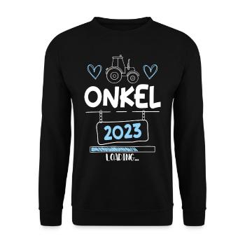Onkel 2023 Loading - Unisex Pullover - Schwarz - Vorne - Alina (178cm) & Michal (187cm)