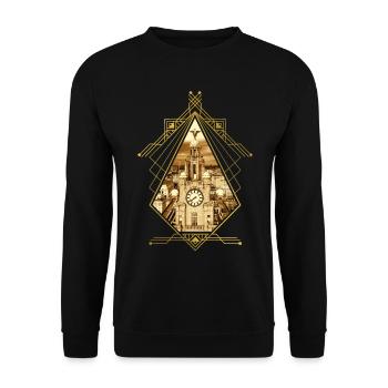 Liverpool Angleterre Ville Skyline Gold Home Amour - Sweat-shirt Unisexe - noir - Devant - Alina (178cm) & Michal (187cm)