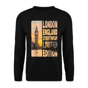 London England UK City Skyline Big Ben Streetwear - Unisex Sweatshirt - black - Front - Alina (178cm) & Michal (187cm)