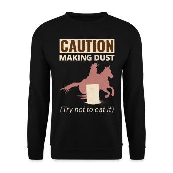 Barrel Racer Racing Reiten Reiten Rennen Rodeo - Unisex Pullover - Schwarz - Vorne - Alina (178cm) & Michal (187cm)