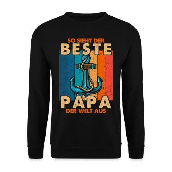 This is what the best dad in the world looks like - Unisex Sweatshirt - black - Front - Alina (178cm) & Michal (187cm)