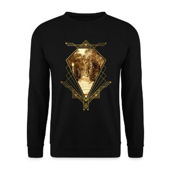 Alicante Spain City Skyline Gold Ornament - Unisex Sweatshirt - black - Front - Alina (178cm) & Michal (187cm)