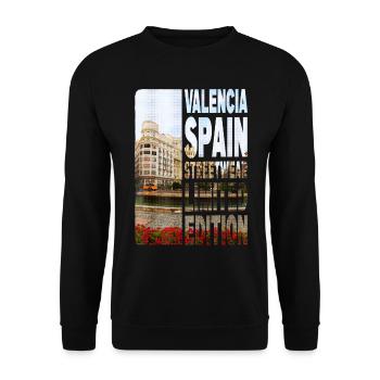 Valencia Spain City Skyline Home Love - Unisex Sweatshirt - black - Front - Alina (178cm) & Michal (187cm)