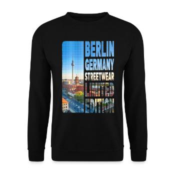 Berlin Germany City Skyline Home Love - Unisex Sweatshirt - black - Front - Alina (178cm) & Michal (187cm)