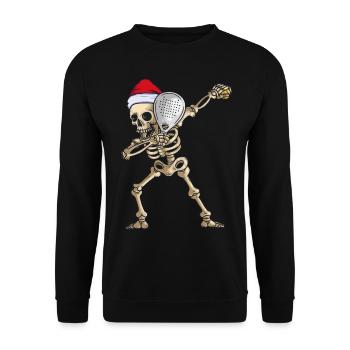 Padel Christmas Skeleton Santa Hat Paddle Tennis - Unisex Sweatshirt - black - Front - Alina (178cm) & Michal (187cm)