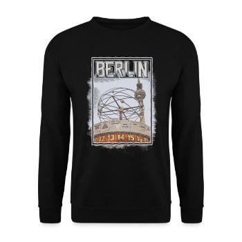 Berlin Deutschland Stadt Skyline Heimat Liebe - Unisex Pullover - Schwarz - Vorne - Alina (178cm) & Michal (187cm)