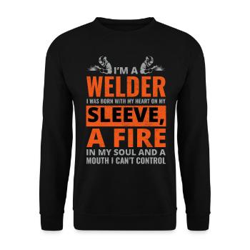 Weld Welding Welder Metal Construction Ironworker - Unisex Sweatshirt - black - Front - Alina (178cm) & Michal (187cm)