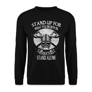 Viking Skull Skull Axe Valhalla - Sweat-shirt Unisexe - noir - Devant - Alina (178cm) & Michal (187cm)