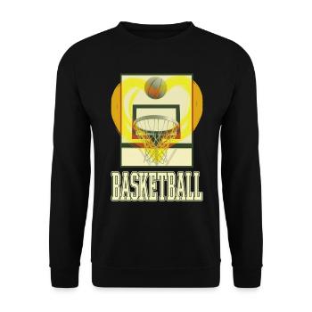 Basketball Basketballkorb Basketballer Sport Herz - Unisex Pullover - Schwarz - Vorne - Alina (178cm) & Michal (187cm)
