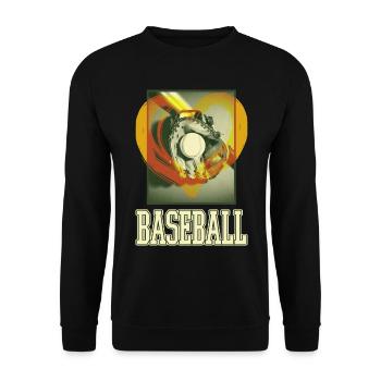 Baseball Ball Glove Bat Vintage Retro - Unisex Sweatshirt - black - Front - Alina (178cm) & Michal (187cm)