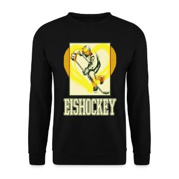 Joueur de hockey sur glace Sport Fan Team Vintage Retro - Sweat-shirt Unisexe - noir - Devant - Alina (178cm) & Michal (187cm)