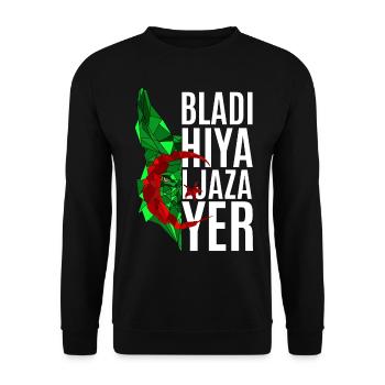 Bladi hiya ljazayer polygon fennec - Unisex Sweatshirt - black - Front - Alina (178cm) & Michal (187cm)