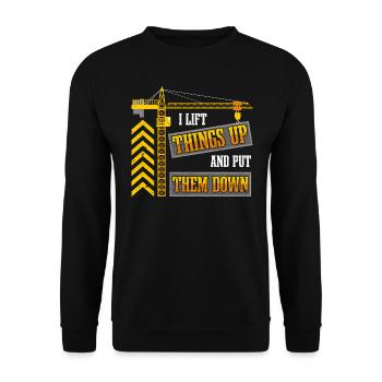 Construction d’un grutier - Sweat-shirt Unisexe - noir - Devant - Alina (178cm) & Michal (187cm)