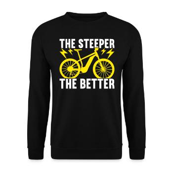 E-Bike Electric Bike - Unisex Sweatshirt - black - Front - Alina (178cm) & Michal (187cm)