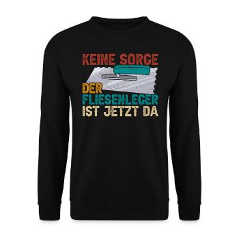Fliesenleger - Unisex Pullover - Schwarz - Vorne - Alina (178cm) & Michal (187cm)
