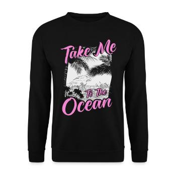 Emmène-moi à l’océan - Sun Sea Holiday Shirt - Sweat-shirt Unisexe - noir - Devant - Alina (178cm) & Michal (187cm)