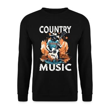 Musique Country Guitare Guitariste Chanteur Vintage - Sweat-shirt Unisexe - noir - Devant - Alina (178cm) & Michal (187cm)