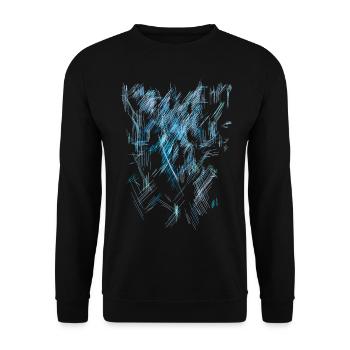Mysticisme Abstrait - Texture de fond BLEU - Sweat-shirt Unisexe - noir - Devant - Alina (178cm) & Michal (187cm)