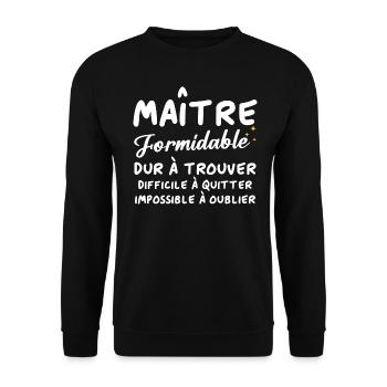 Maître formidable - Sweat-shirt Unisexe - noir - Devant - Alina (178cm) & Michal (187cm)
