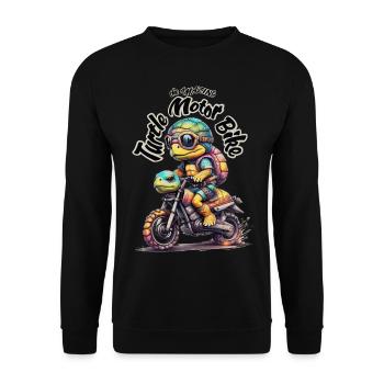 Tortue motarde - 2 - Sweat-shirt Unisexe - noir - Devant - Alina (178cm) & Michal (187cm)