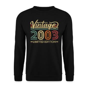 Vintage 2003 Anniversaire Rétro - Sweat-shirt Unisexe - noir - Devant - Alina (178cm) & Michal (187cm)