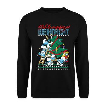Les Schtroumpfs Schlumpfige Weihnacht Christmas - Sweat-shirt Unisexe - noir - Devant - Alina (178cm) & Michal (187cm)