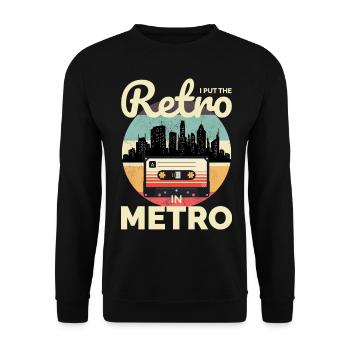 Retro Meets Metro: Iconic 80s Vibes Cityscape - Unisex Sweatshirt - black - Front - Alina (178cm) & Michal (187cm)