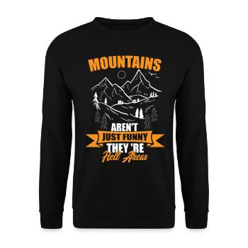 Mountains Aren't Just Scenery, They're Hell Areas - Unisex Pullover - Schwarz - Vorne - Alina (178cm) & Michal (187cm)