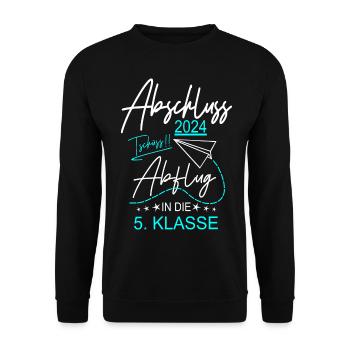 Abschluss 2024 Grundschule - Unisex Pullover - Schwarz - Vorne - Alina (178cm) & Michal (187cm)