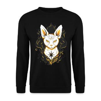 Katze Katzen - Unisex Pullover - Schwarz - Vorne - Alina (178cm) & Michal (187cm)