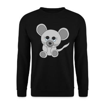 Kleine süße Maus - Unisex Pullover - Schwarz - Vorne - Alina (178cm) & Michal (187cm)