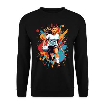 Handballerin Streetwear Ikonischer Style - Unisex Pullover - Schwarz - Vorne - Alina (178cm) & Michal (187cm)